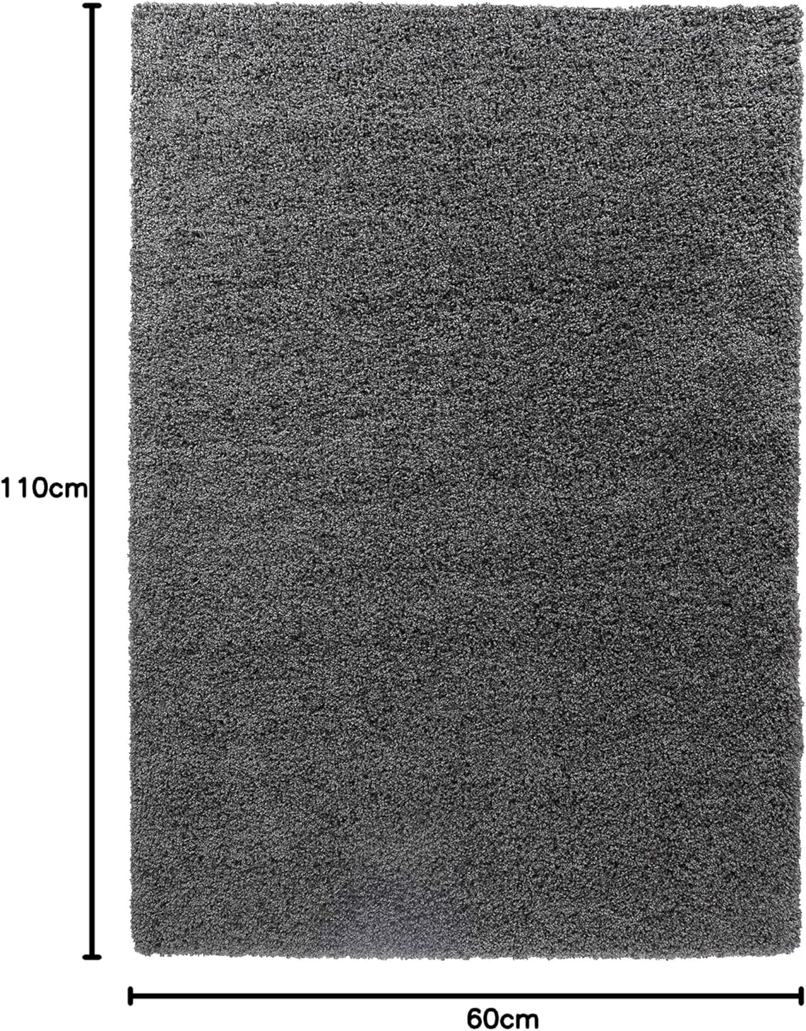 Serdim Teppich Mat Wohnzimmerteppich Dunkelgrau 60 X 110 Cm Zottelig B-Ware - 5056095210409