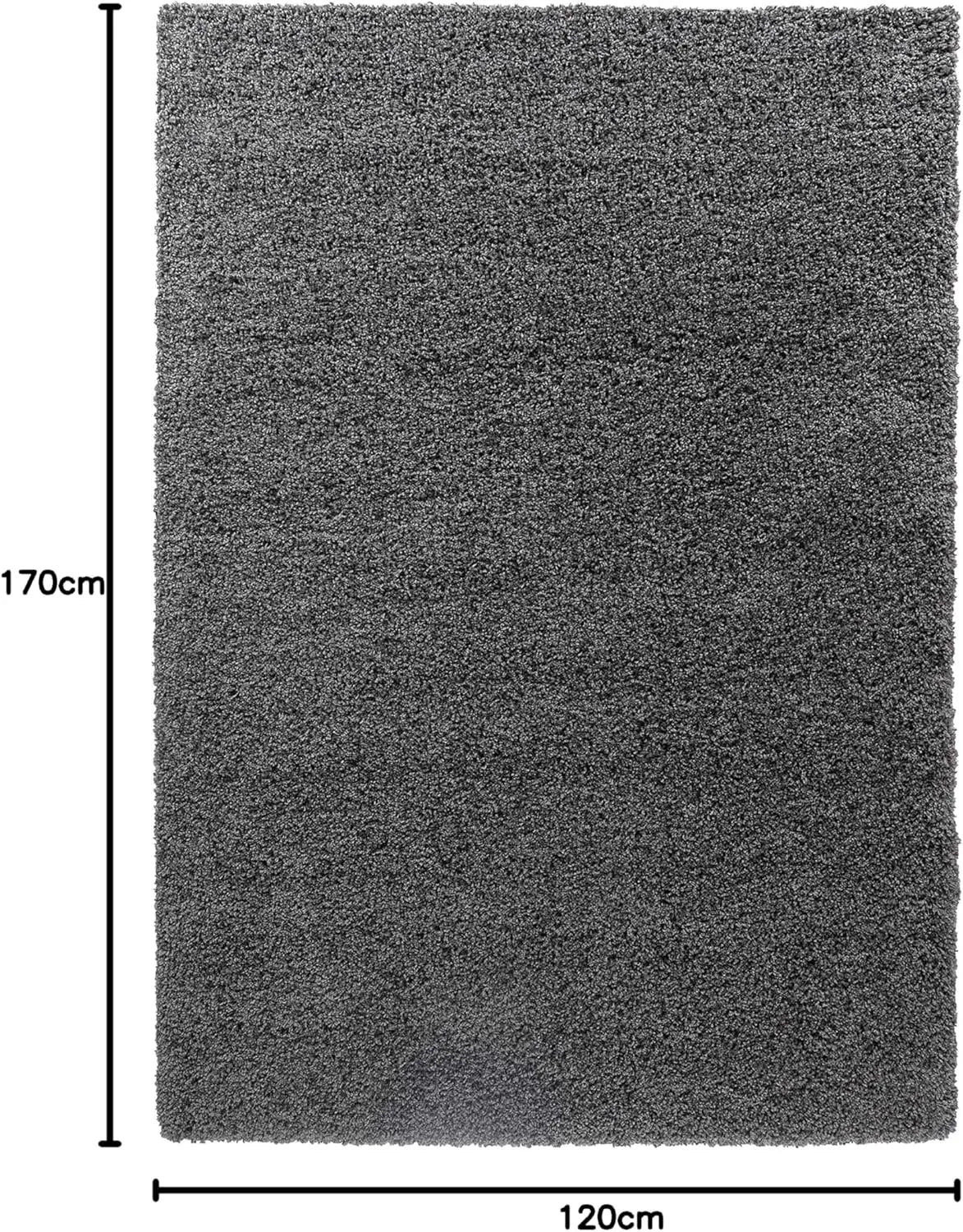 Serdim Rugs Teppiche Wohnzimmer Teppich Zottelig 120 X 170 Cm Dunkelgrau B-Ware - 5056095210416