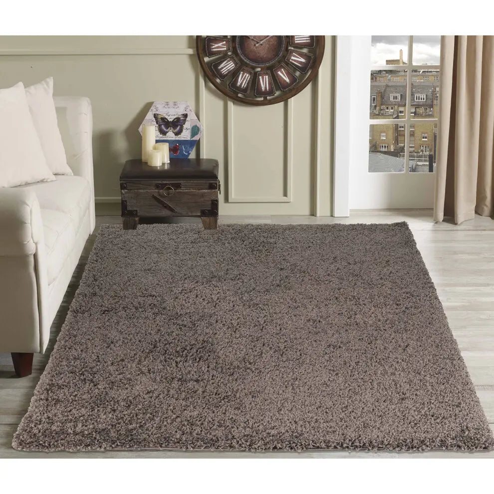 B-Ware Serdim Rugs Teppich Teppiche Wohnzimmer Shaggy Taupe Braun 60 X 110 Cm - 5056095216180