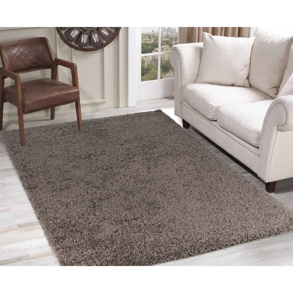 B-Ware Serdim Rugs Teppich Teppiche Wohnzimmer Shaggy Taupe Braun 60 X 110 Cm - 5056095216180
