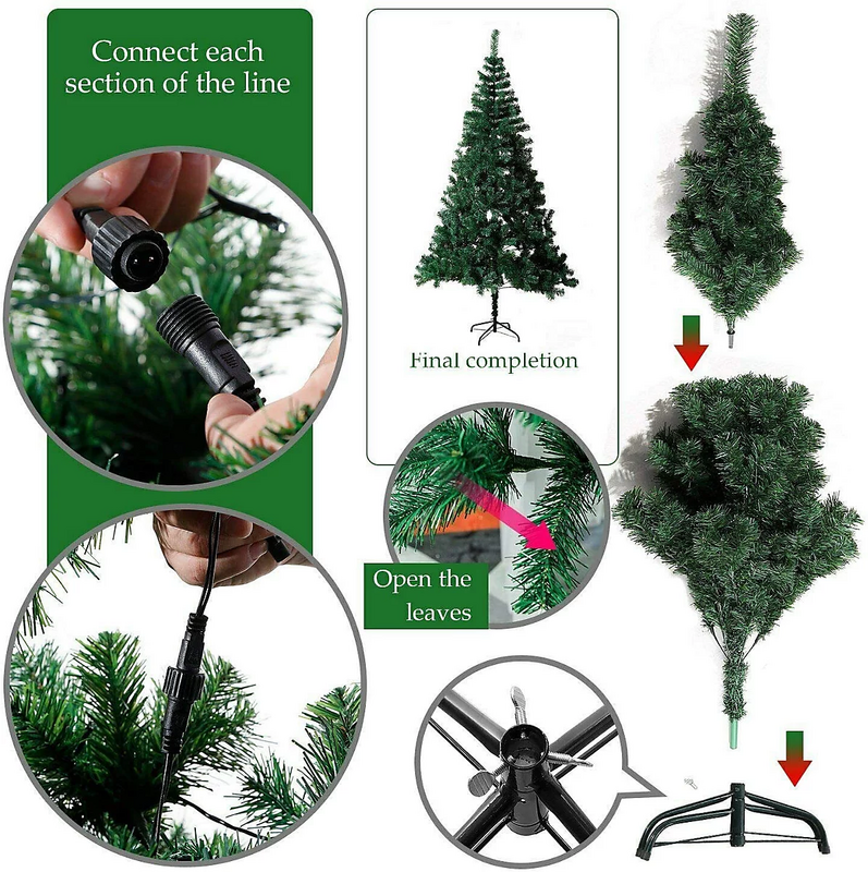 SHATCHI Weihnachtsbaum Kunstbaum Christbaum Warm White LEDs 1,2 m 4FT Grün - 5056141028040