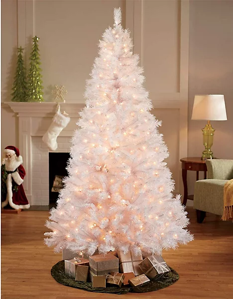 Shatchi Weihnachtsbaum Baum Tanne 120cm Mit Led Beleuchtung Christbaum Weiß  B-Ware - 5056141028323