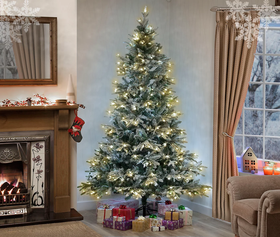 Shatchi Künstlicher Weihnachtsbaum Tannenbaum Christbaum Schnee Weiß  320 Le Ds  B-Ware - 5056141037967