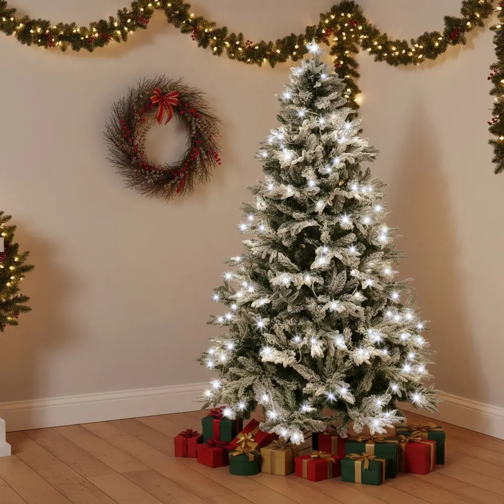 B-Ware Shatchi Weihnachtsbaum Christbaum Kunstbaum Lapland Schnee 320 Led Lichter 2,1 M - 5056141038025