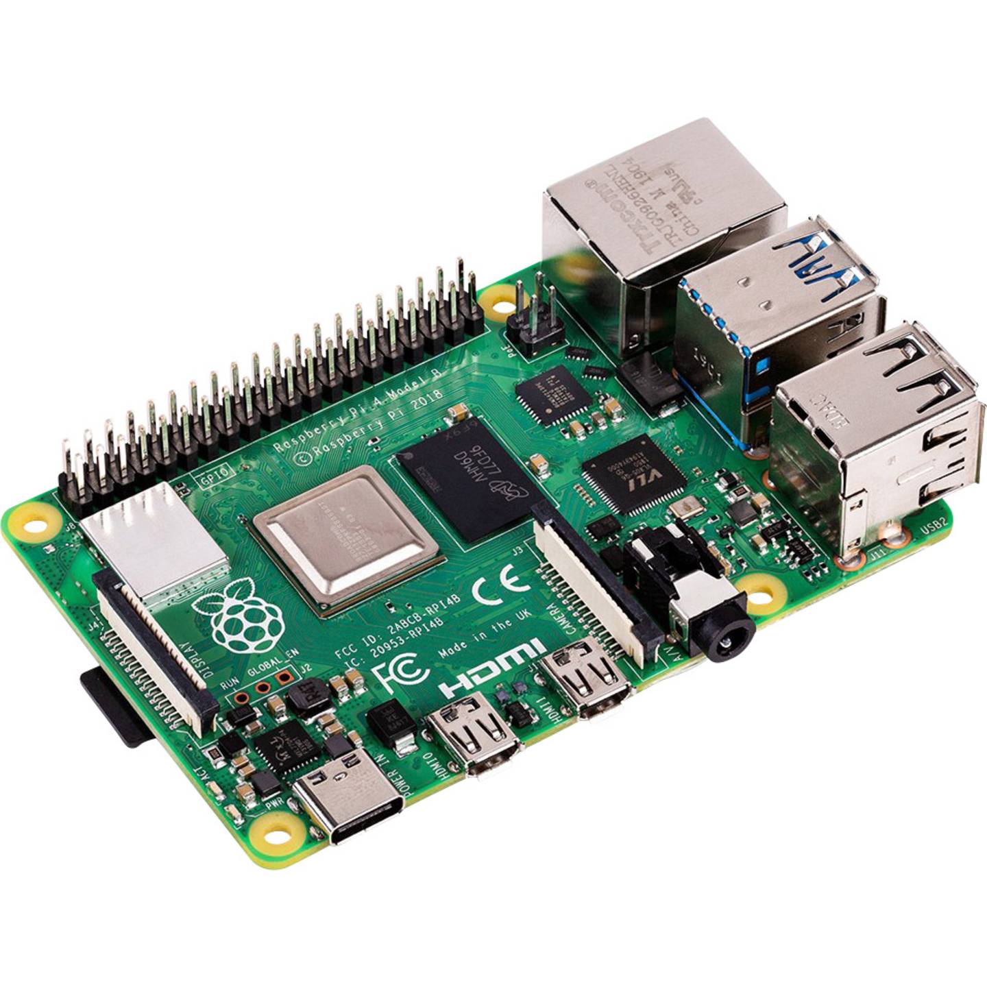 Raspberry Pi Einplatinencomputer Minicomputer 4 Modell B 4GB RAM 4 x 1.5 GHz - 5056561800349