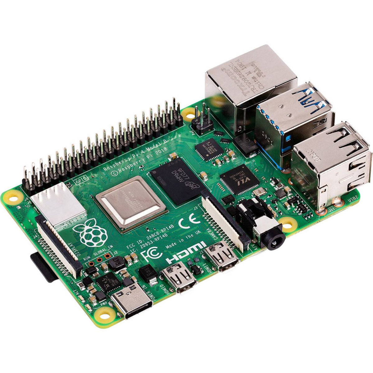Raspberry Pi Einplatinencomputer Minicomputer 4 Modell B 4GB RAM 4 x 1.5 GHz - 5056561800349