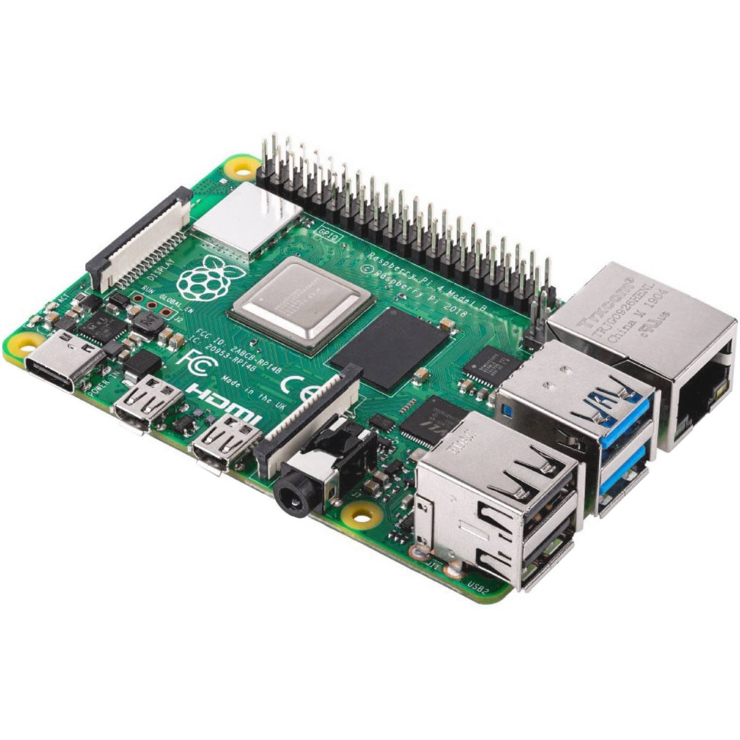 Raspberry Pi Einplatinencomputer Minicomputer 4 Modell B 4GB RAM 4 x 1.5 GHz - 5056561800349
