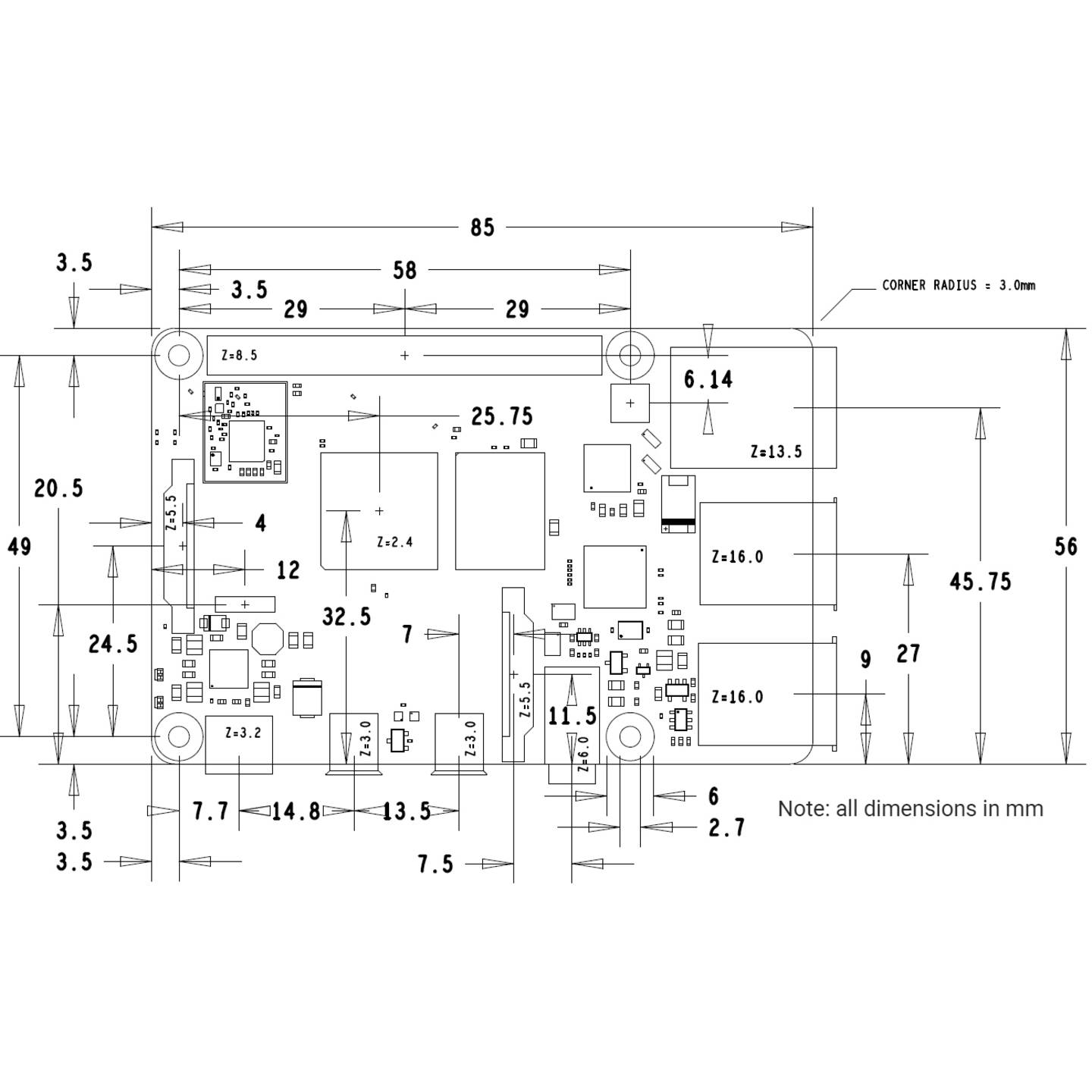 Raspberry Pi Einplatinencomputer Minicomputer 4 Modell B 4GB RAM 4 x 1.5 GHz - 5056561800349