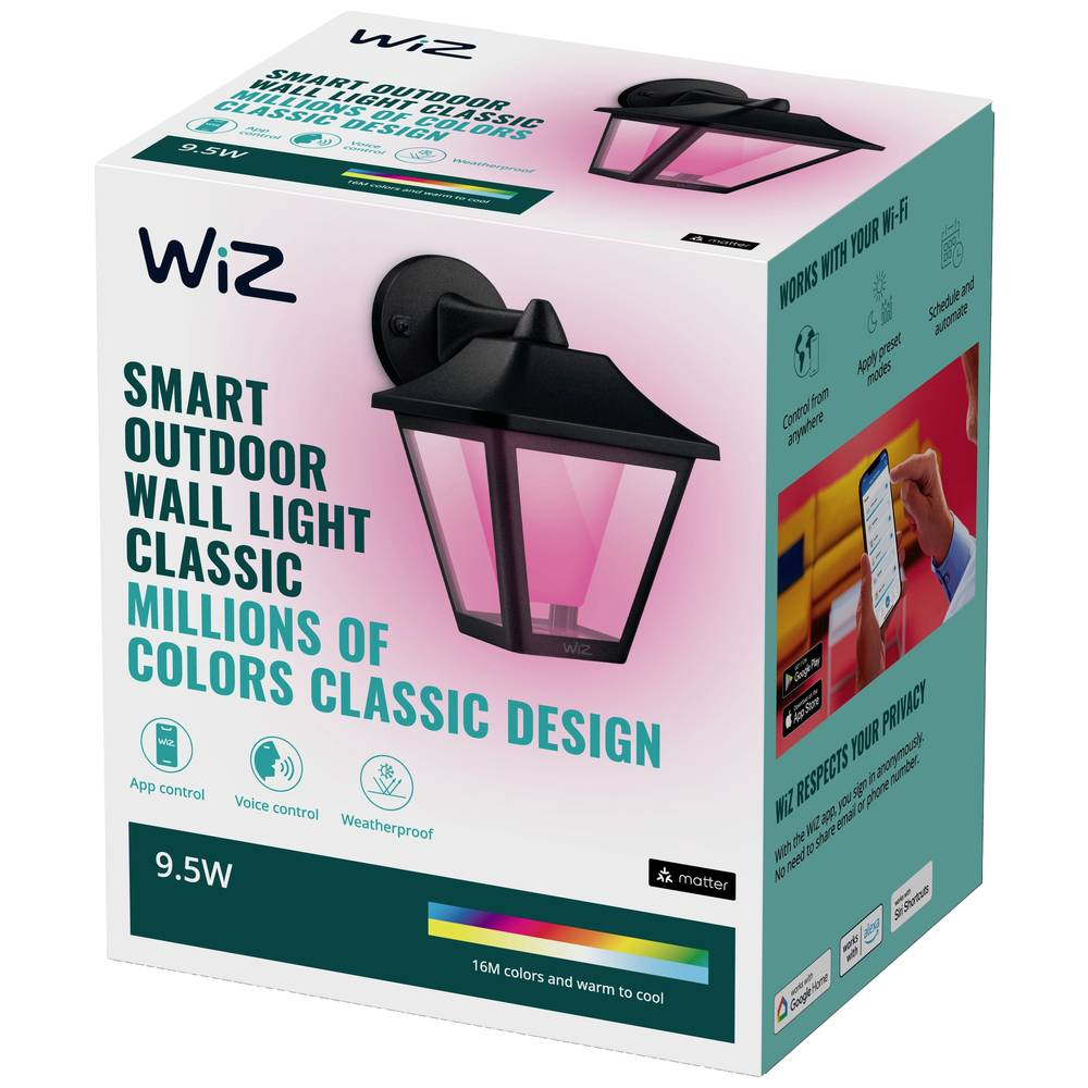 WiZ LED-Außenwandleuchte Tunable White Color 9.5 W RGBW Wandlampe Lampe Leuchte