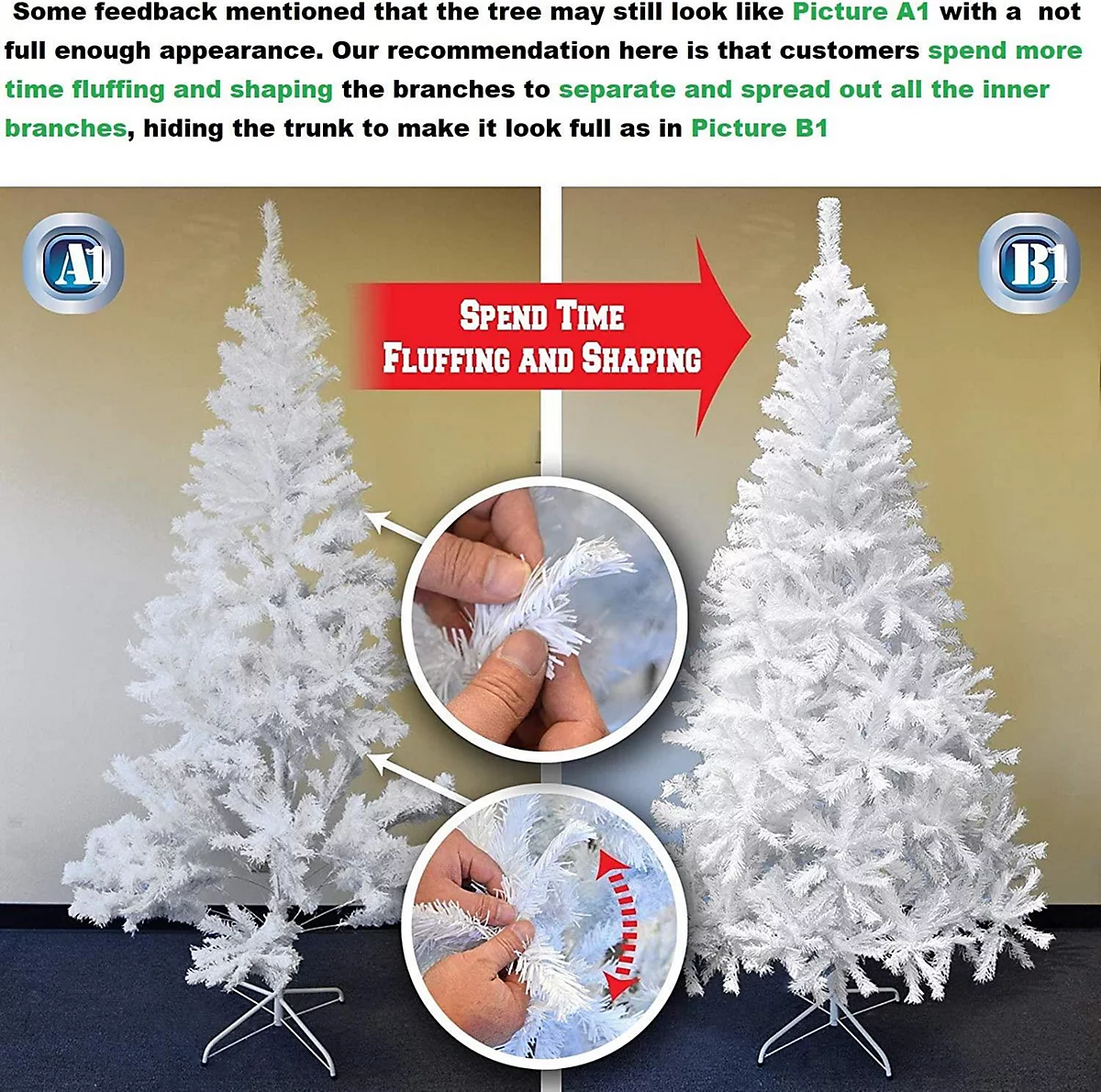 Shatchi Weihnachtsbaum Tannenbaum 240 Cm Weiß Künstlicher Baum  B-Ware - 5060445494746