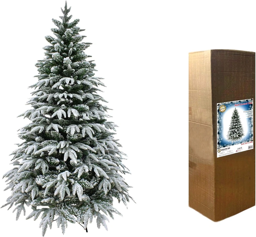 Shatchi Artificial Christmas Tree Dekobaum 5 Ft Snow Covered Branches Green B-Ware - 5060478369639