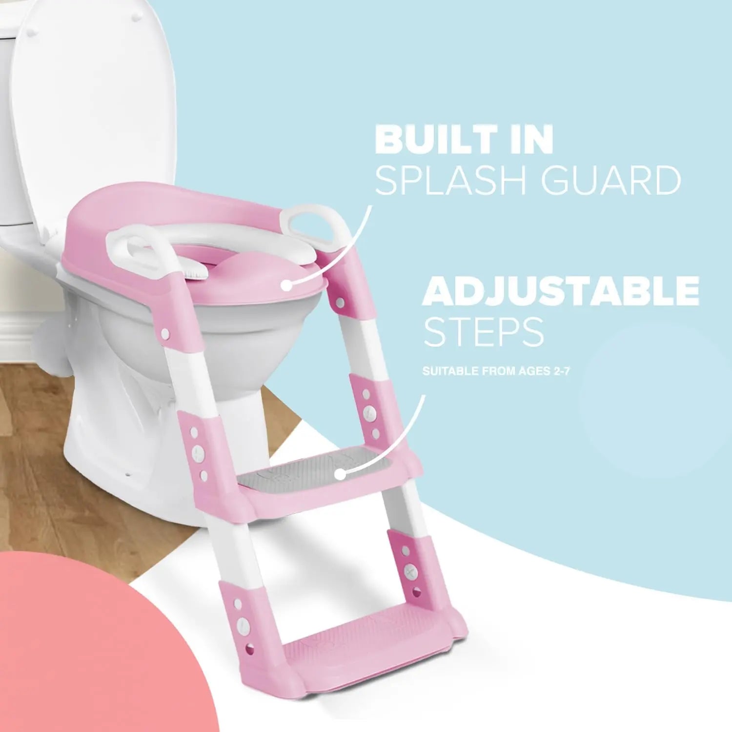 Kidoola Töpfchenleiter Sitz Toilettentraining Rosa Kinder Stufenleiter B-Ware