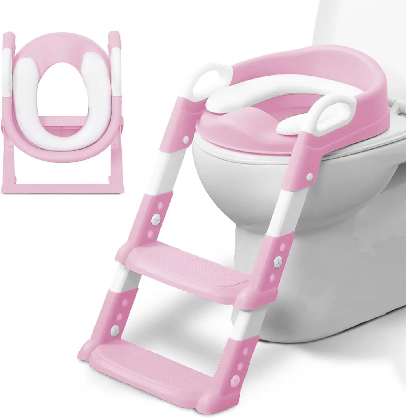 Kidoola Töpfchenleiter Sitz Toilettentraining Rosa Kinder Stufenleiter B-Ware