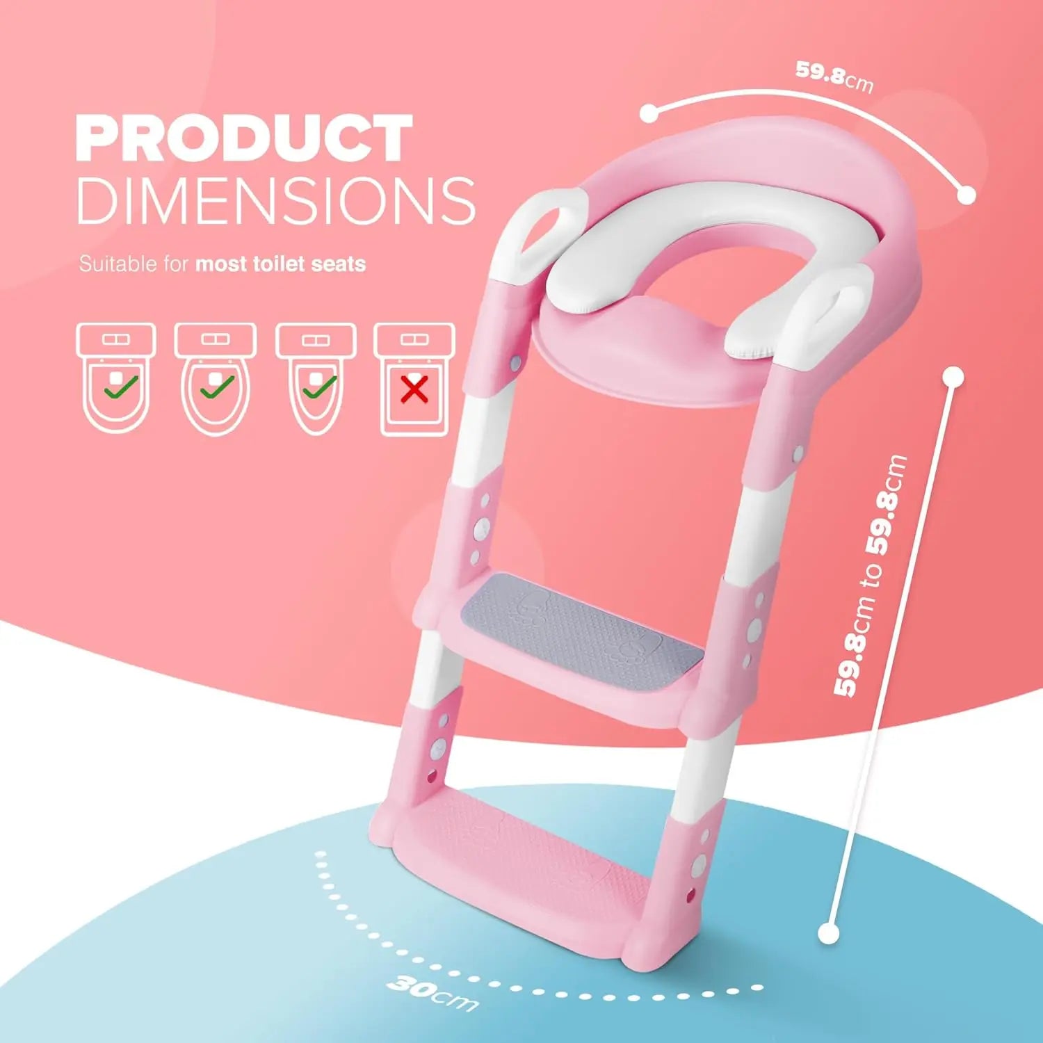 Kidoola Töpfchenleiter Sitz Toilettentraining Rosa Kinder Stufenleiter901 B-Ware
