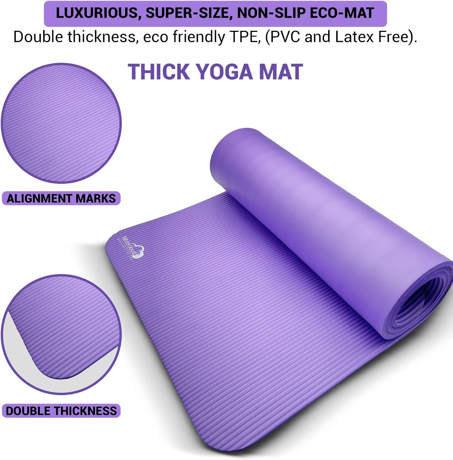Whitecloudz Yogaset Yogapaket Yoga Matte Set Sport Workout Fitness Zubehör Lila B-Ware - 5060888200201
