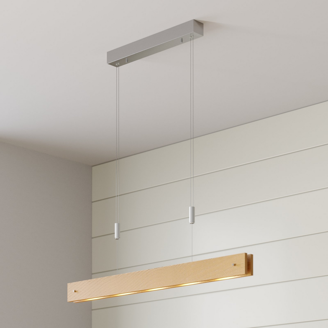 Lucande LED-Holz-Pendelleuchte Karinja Deckenlampe Hängeleuchte Lampe LED Dimmer
