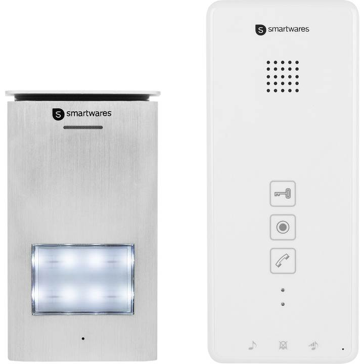 Smartwares 1 Familien-Türsprechanlage Gegensprechanlage Tür Anlage Silber Weiß