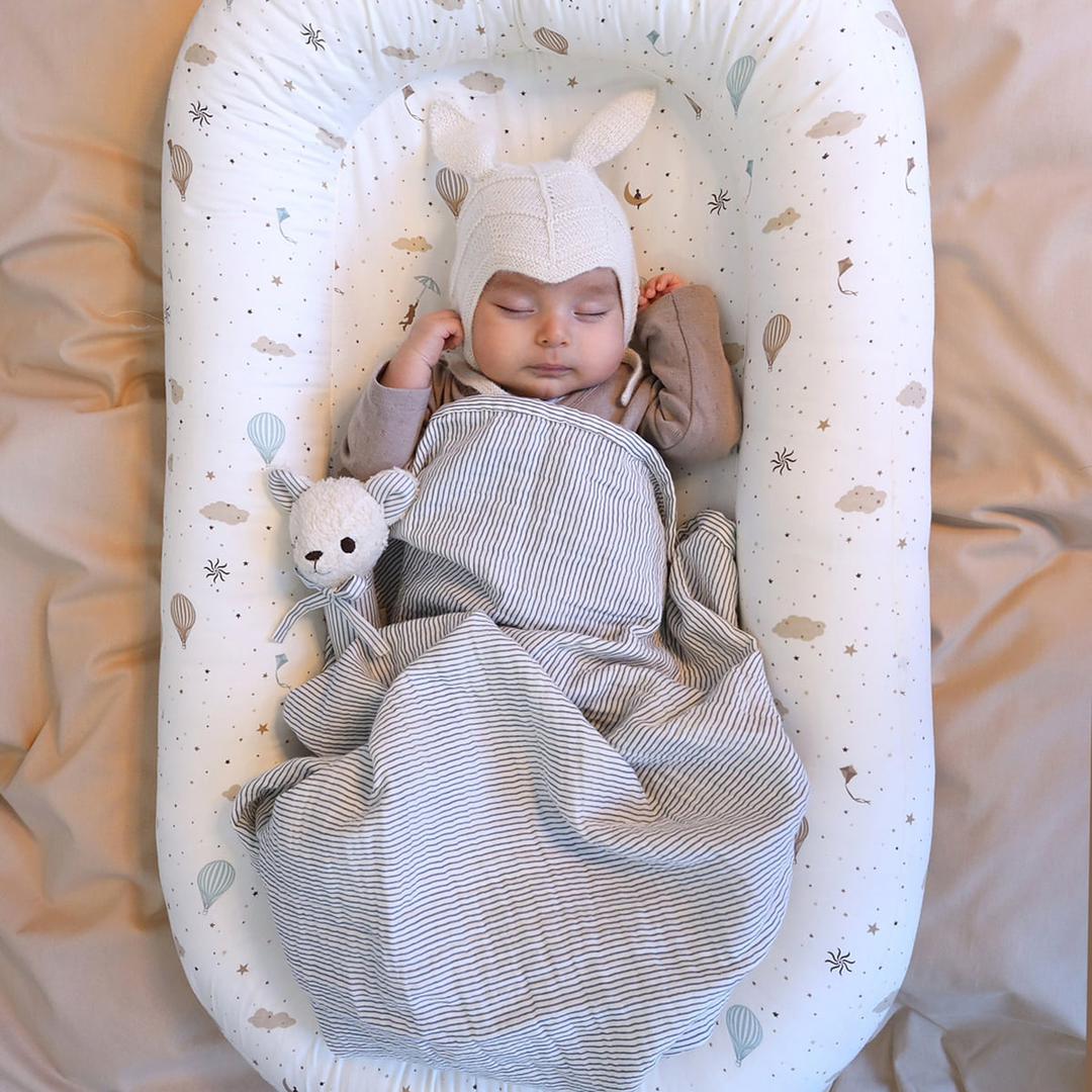 Cam Cam Copenhagen Babybett Bettchen Baby Bett Hellbraun Streifen Bio Baumwolle B-Ware