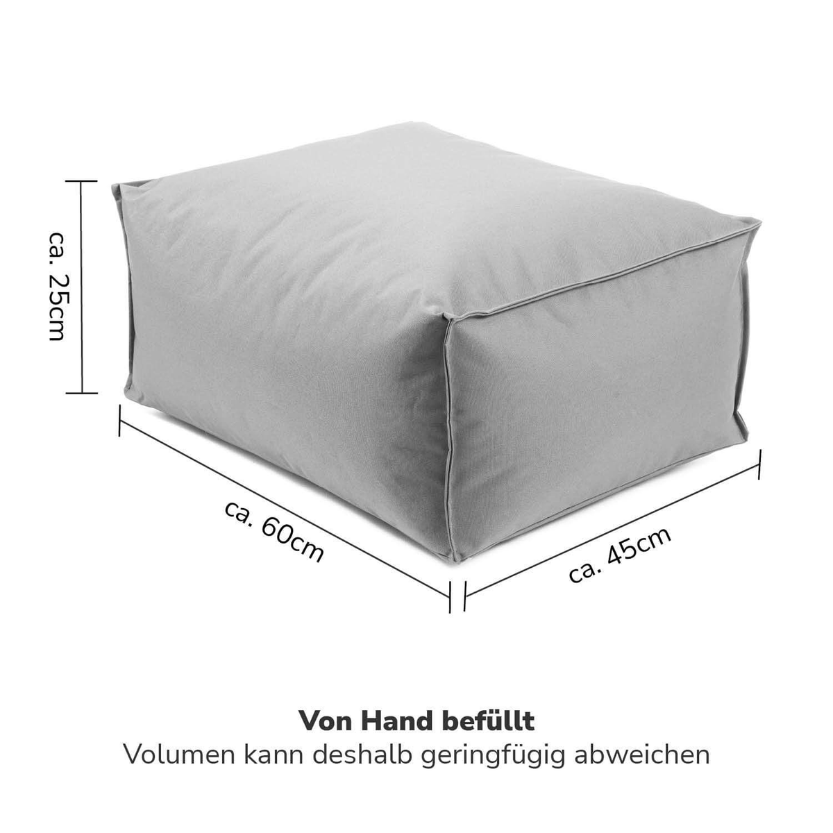 B-Ware Mokebo Outdoor Pouf O. Hocker 60x45cm In Grau Für Balkon & Garten 'Der Ruhepo235