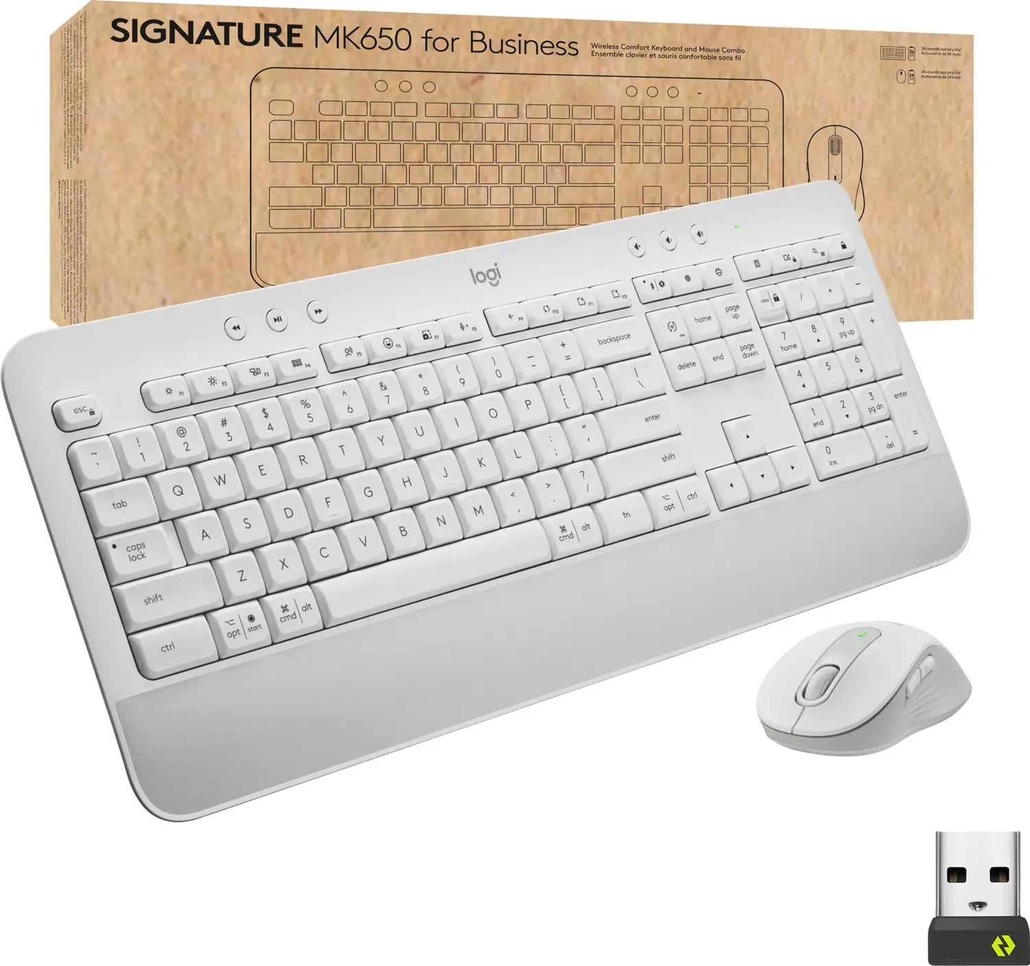 B-Ware Logitech Tastatur Maus Set Keyboard Mouse Signature Mk650 Weiß Business Wireless - 5099206105140