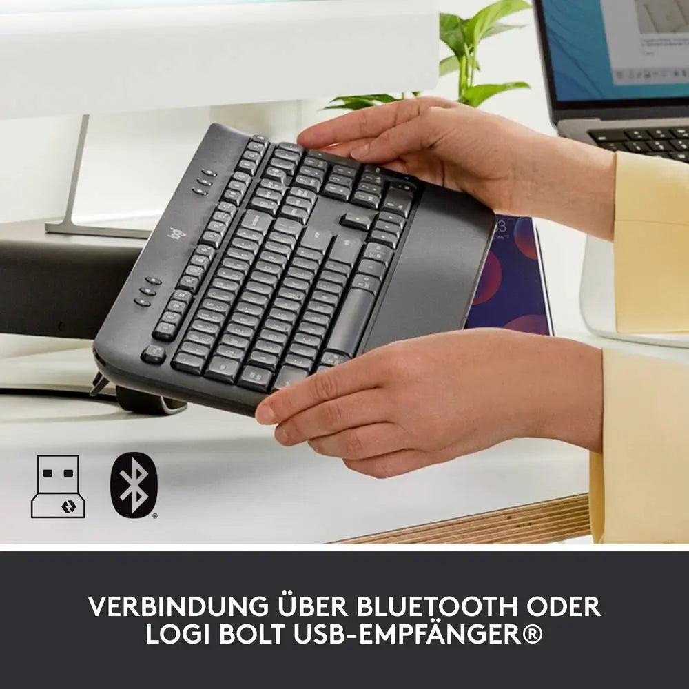B-Ware Logitech Tastatur Keyboard Funk Bluetooth Qwertz Deutsch Signature K650 Graphit - 5099206105508
