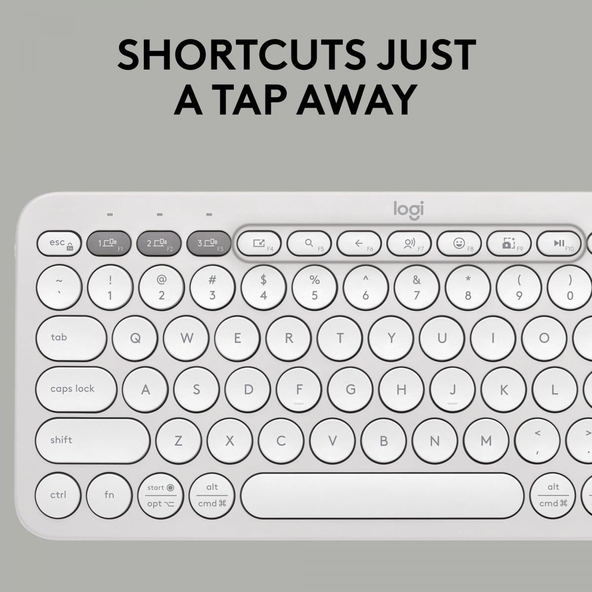 Logitech Tastatur Keyboard Universal Bluetooth QWERTY US International Weiß Mini - 5099206110878