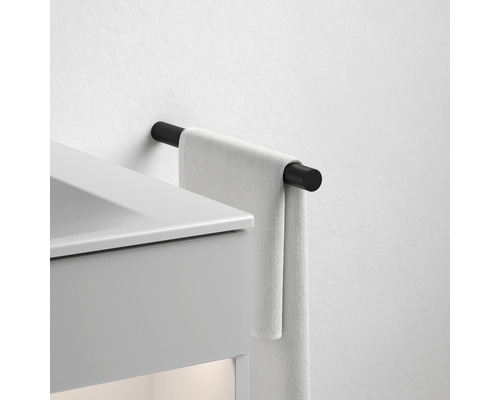 Porte-serviettes décoratif KEUCO REVA, coloris Noir, rigide, noir mat