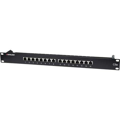 Intellinet 16 Port Netzwerk Patchpanel 19" Rackmount Cat5e Geschirmt Patch Netz B-Ware