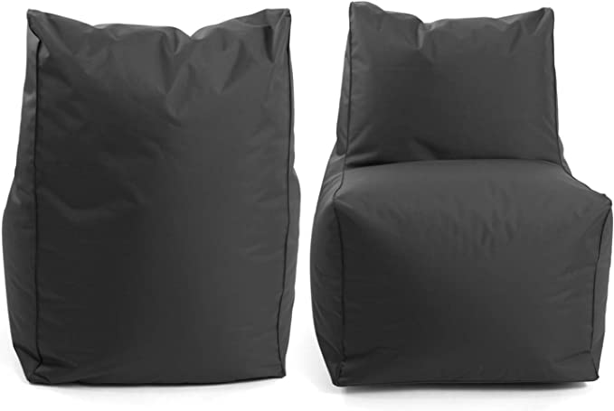 B-Ware Mokebo Sitzsack Sessel Ruhepol Hocker Bean Bag Beanbag Sitz Kissen Anthrazit Pvc