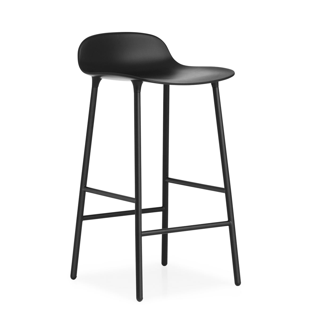 Normann Copenhagen Form Barstuhl Stahl Sitzschale Gestell Stahl Stuhl schwarz