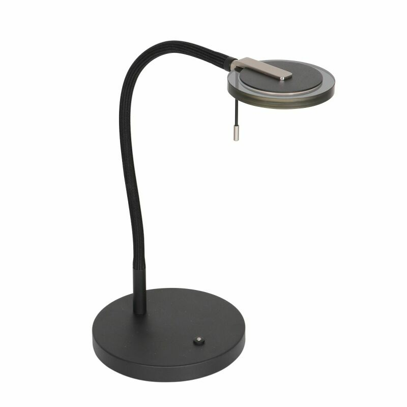 Steinhauer Turound Tischleuchte Tischlampe Tischlicht 10 W Rauchglas schwarz LED