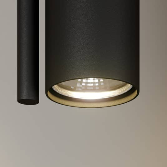 Spot de plafond Sigma Lighting de qualité B, lampe de plafond, luminaire, 3 ampoules Leda, noir 