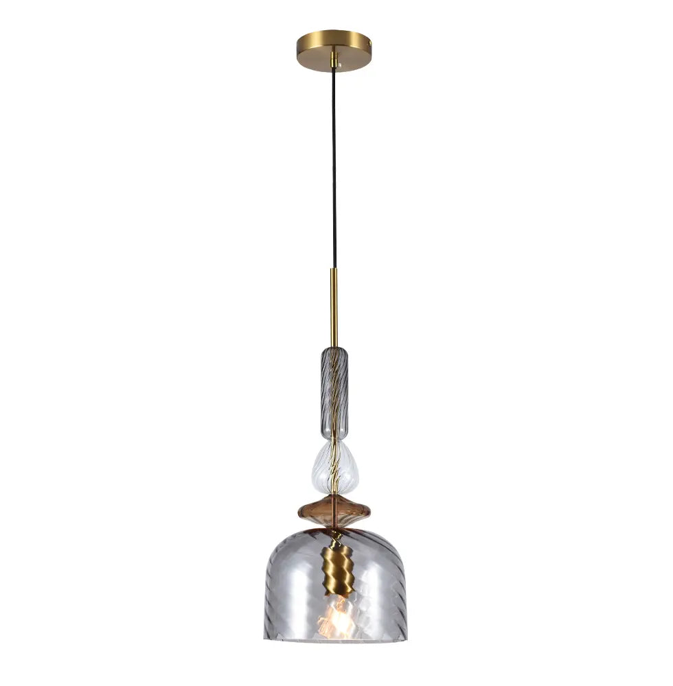 B-Ware Viokef Hängeleuchte Pendelleuchte Glorial Leuchte Smoke Glas Metall 1x E27 20 Cm - 5201769113931
