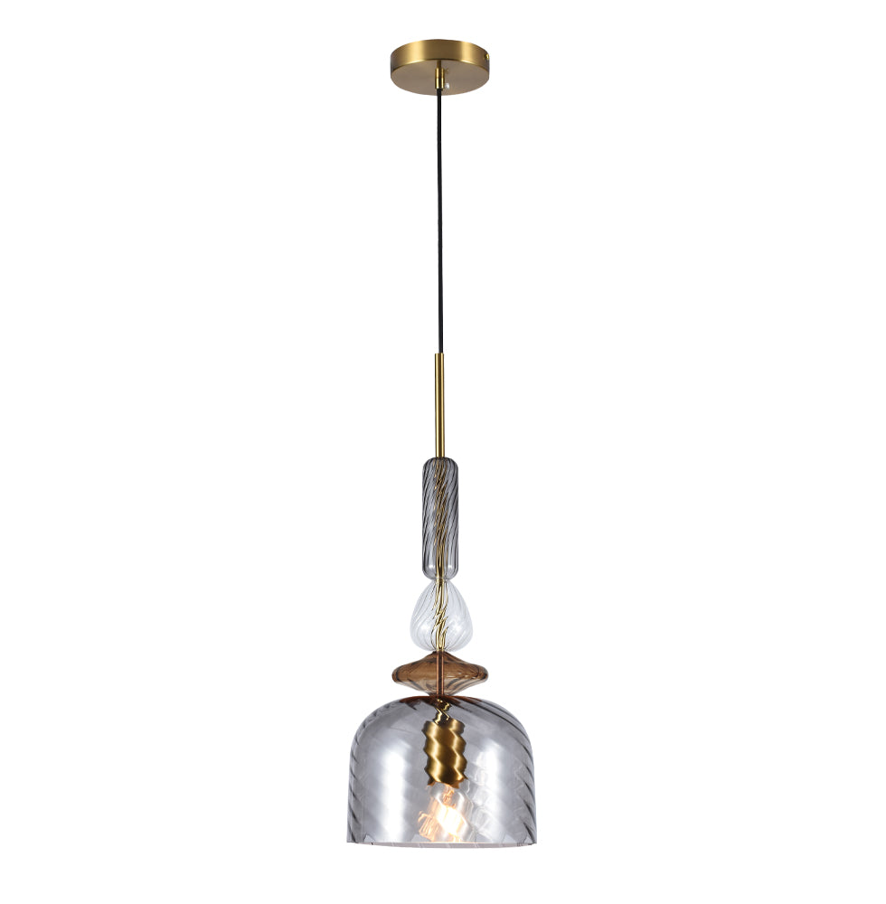 Viokef Hängeleuchte Pendelleuchte Glorial Leuchte Smoke Glas Metall 1x E27 20 cm - 5201769113931