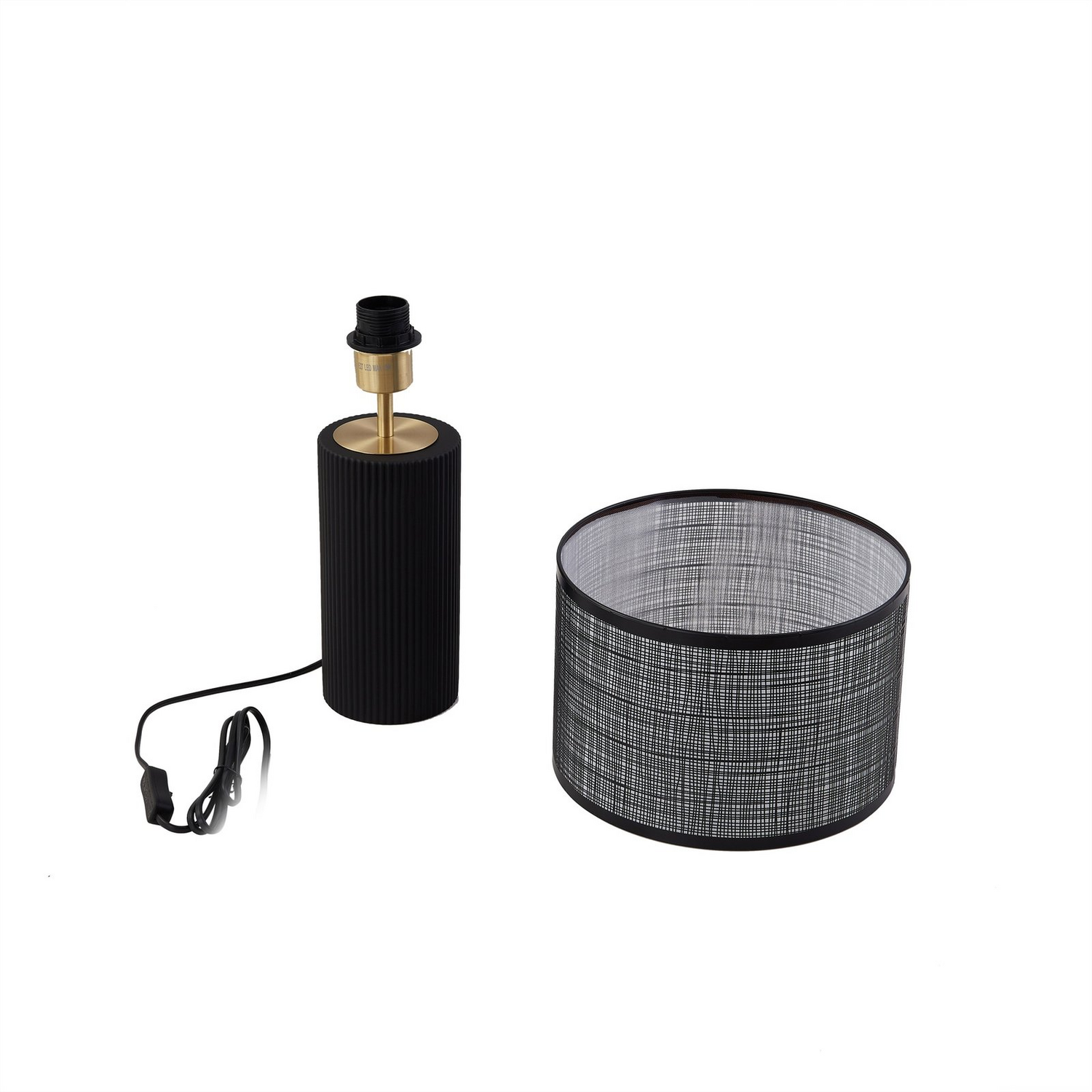 B-Ware Lindby Tischleuchte Sorscha Schwarz Eisen ø 26 Cm Tischlampe Lampe Leuchte Spot