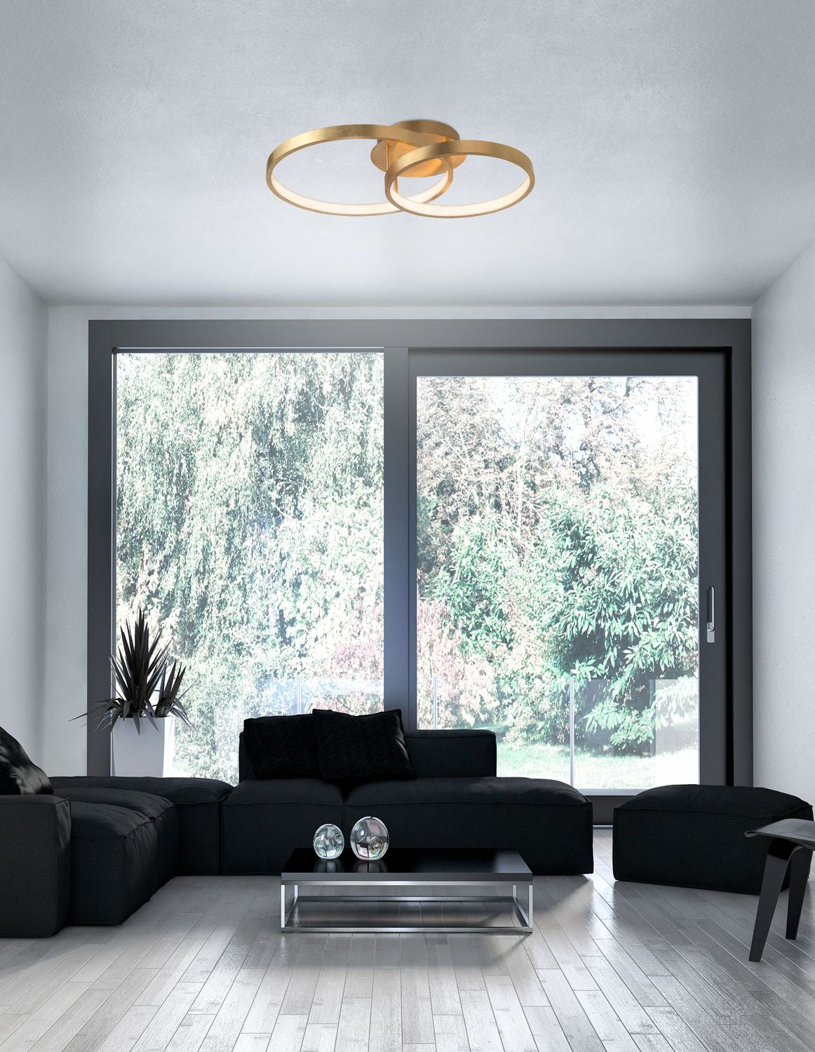 Nova Luce Deckenleuchte Deckenlampe LED Blattgold Warmweiss LEON Wohnzimmer - 5212017411297