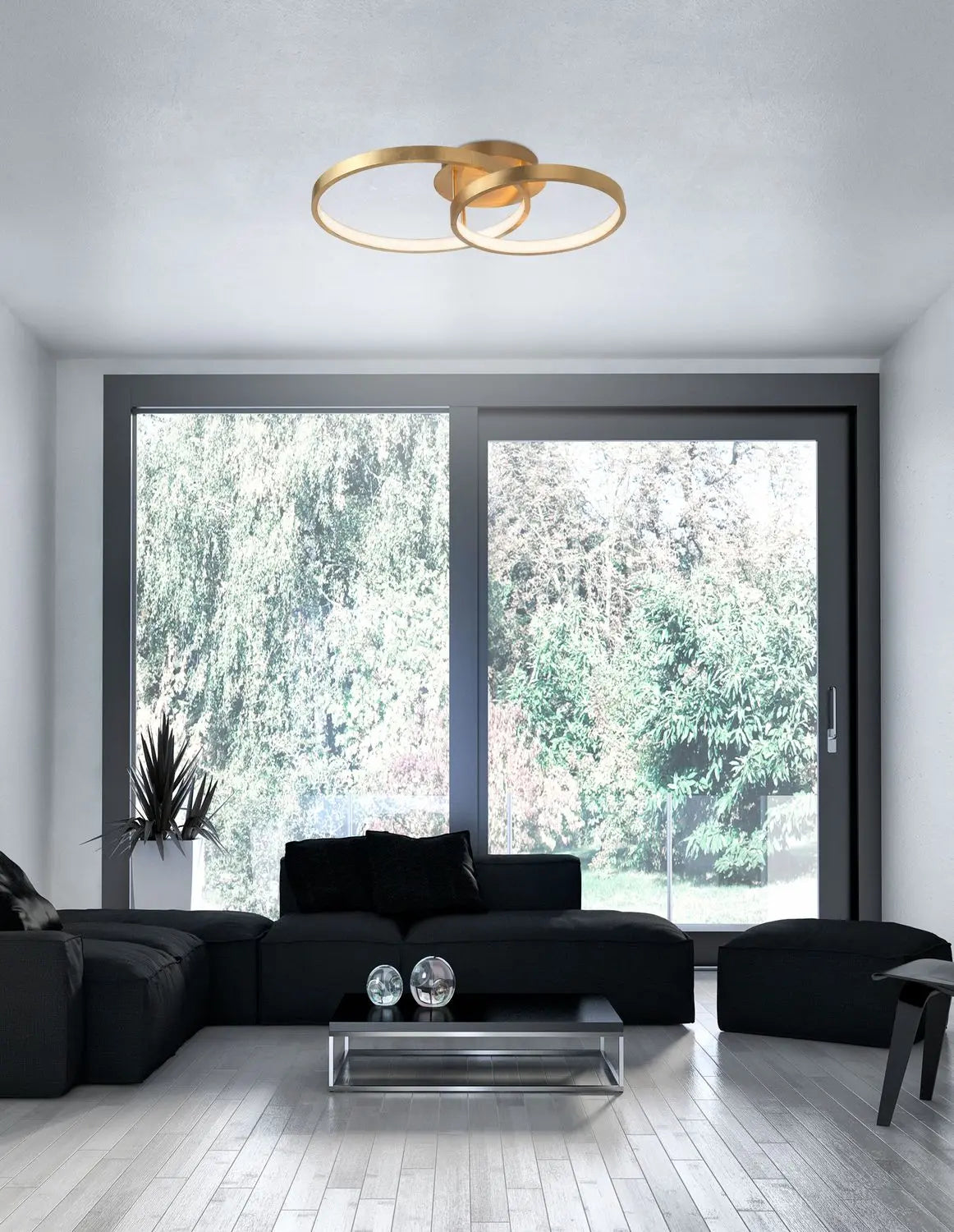 B-Ware Nova Luce Deckenleuchte Deckenlampe Led Blattgold Warmweiss Leon Wohnzimmer - 5212017411297