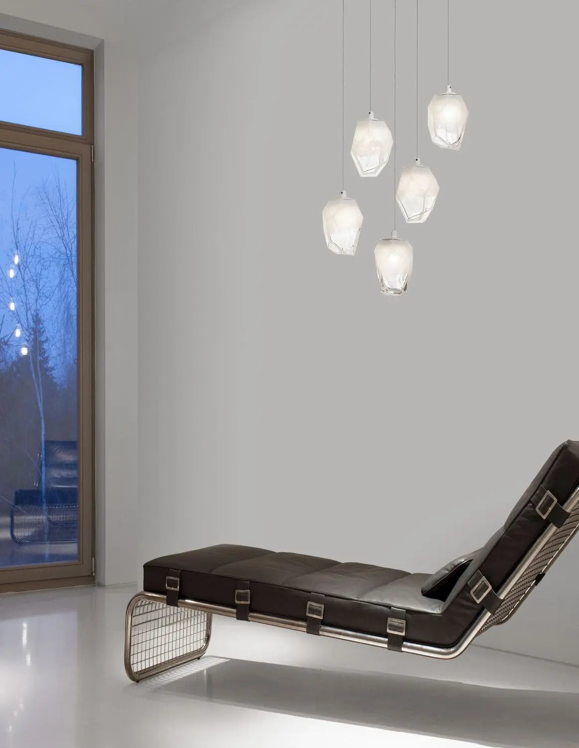 B-Ware Nova Luce Pendelleuchte Hängeleuchte Ice G9 Weiß Lampe Deckenleuchte 5 Fach - 5212017425126