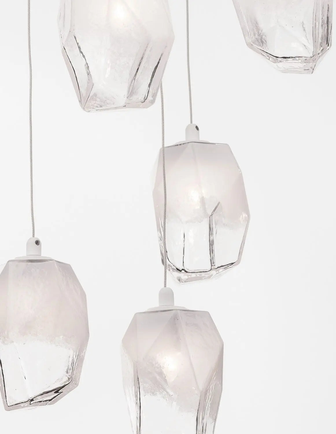 B-Ware Nova Luce Pendelleuchte Hängeleuchte Ice G9 Weiß Lampe Deckenleuchte 5 Fach - 5212017425126