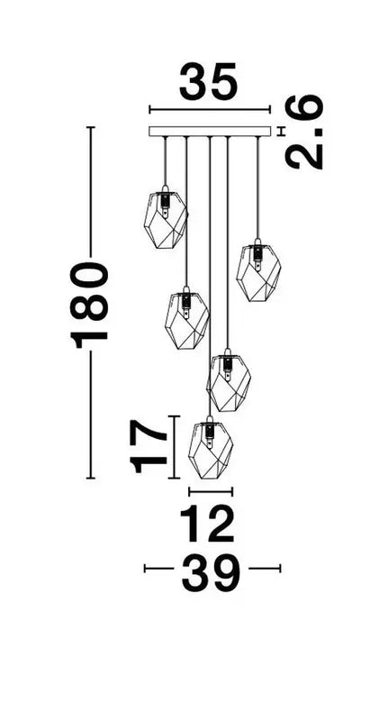 B-Ware Nova Luce Pendelleuchte Hängeleuchte Ice G9 Weiß Lampe Deckenleuchte 5 Fach - 5212017425126