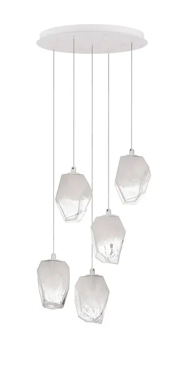B-Ware Nova Luce Pendelleuchte Hängeleuchte Ice G9 Weiß Lampe Deckenleuchte 5 Fach - 5212017425126