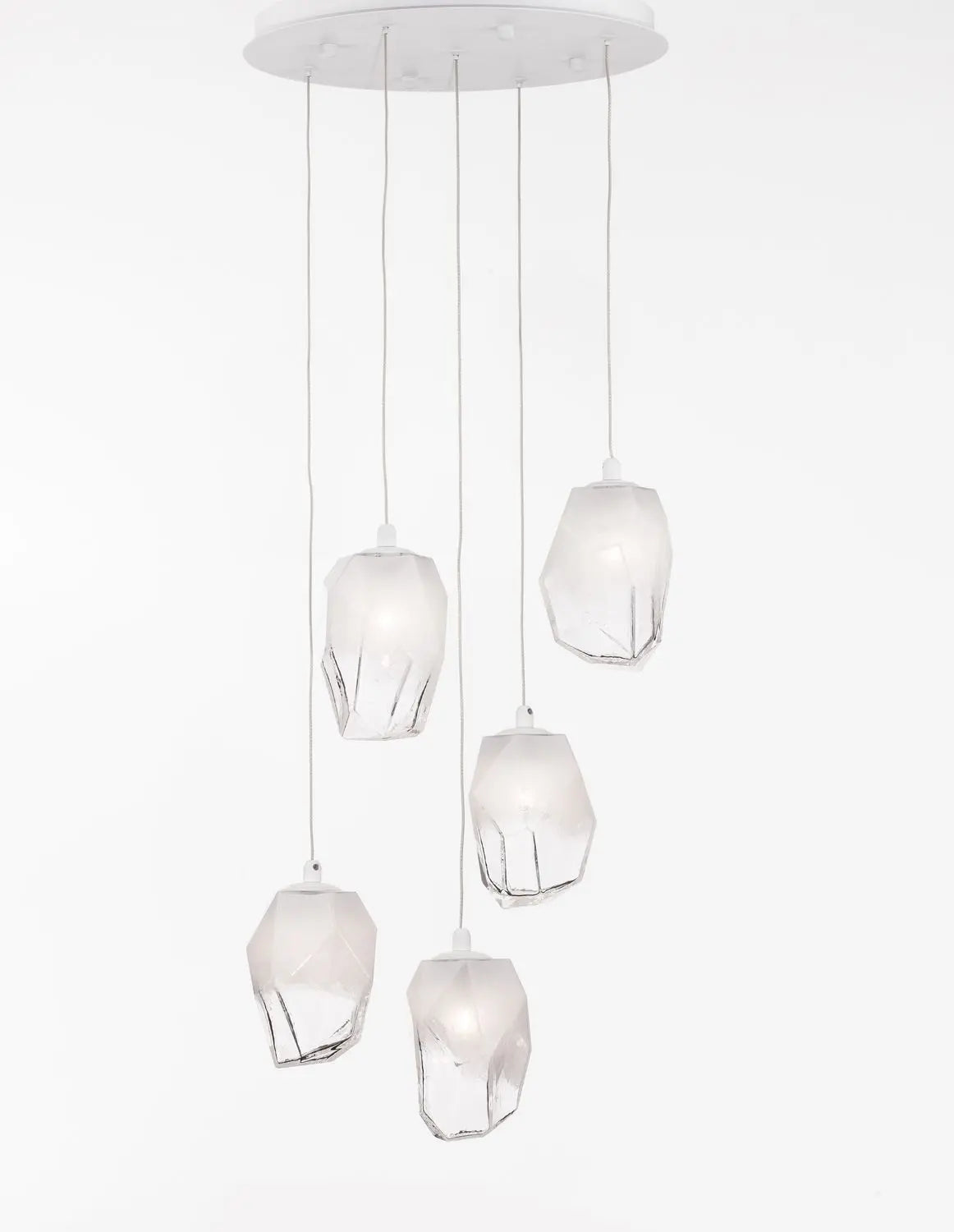 B-Ware Nova Luce Pendelleuchte Hängeleuchte Ice G9 Weiß Lampe Deckenleuchte 5 Fach - 5212017425126