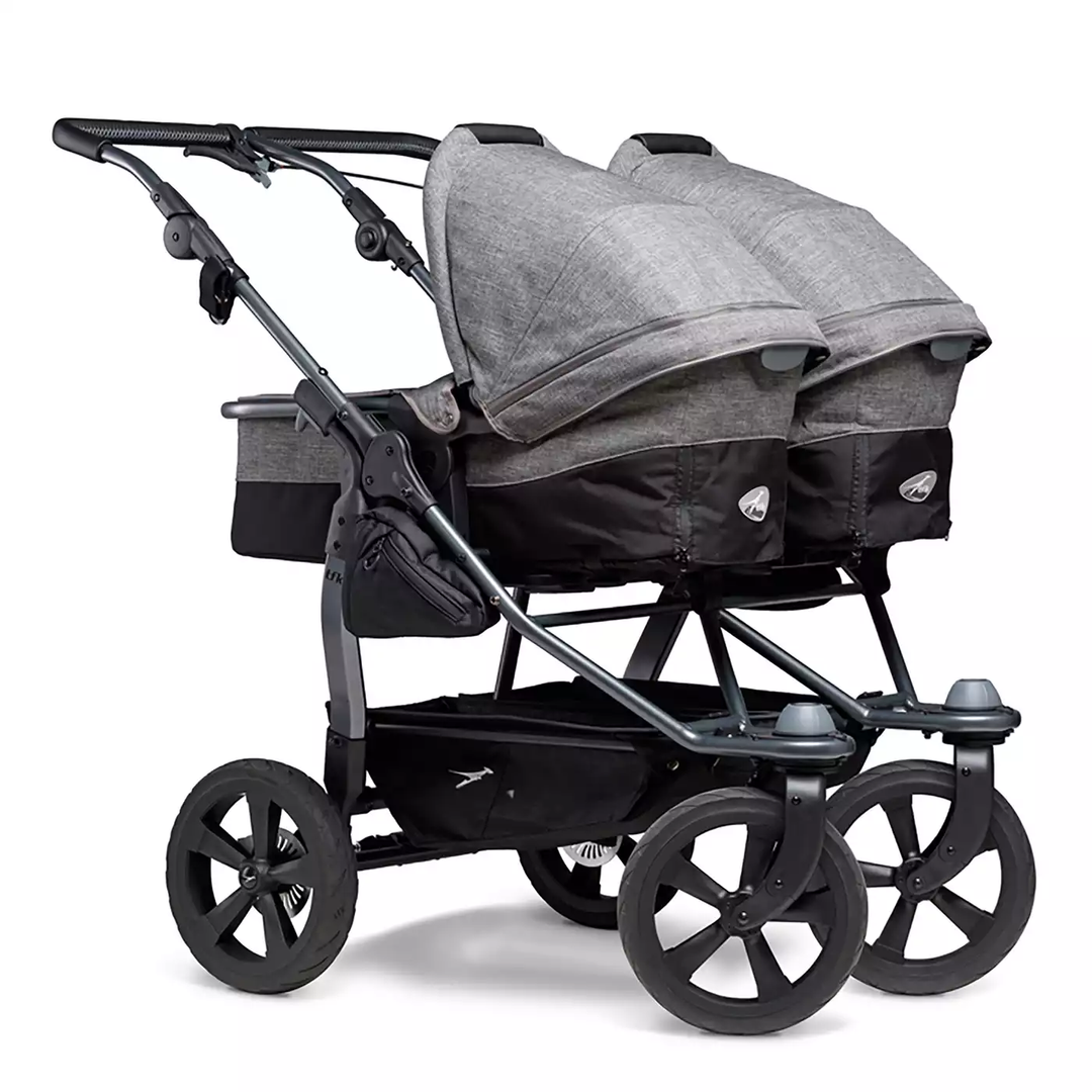 Tfk Duo Ecco Geschwister Zwillingswagen Sportwagen Baby Premium Grau Kinderwagen B-Ware