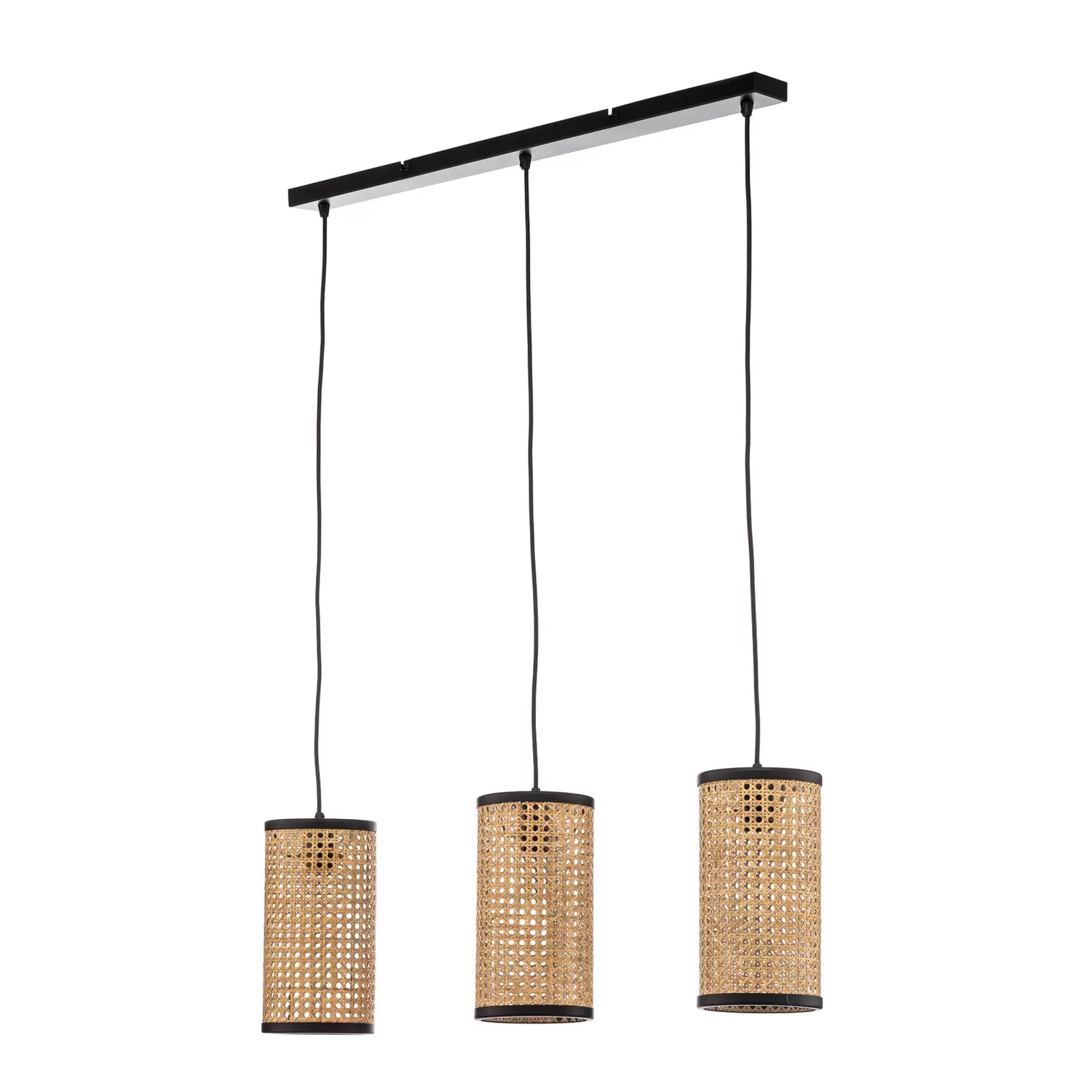 Lampe suspendue Lindby Yaelle en rotin et métal, lampe de chevet, lampe lumineuse