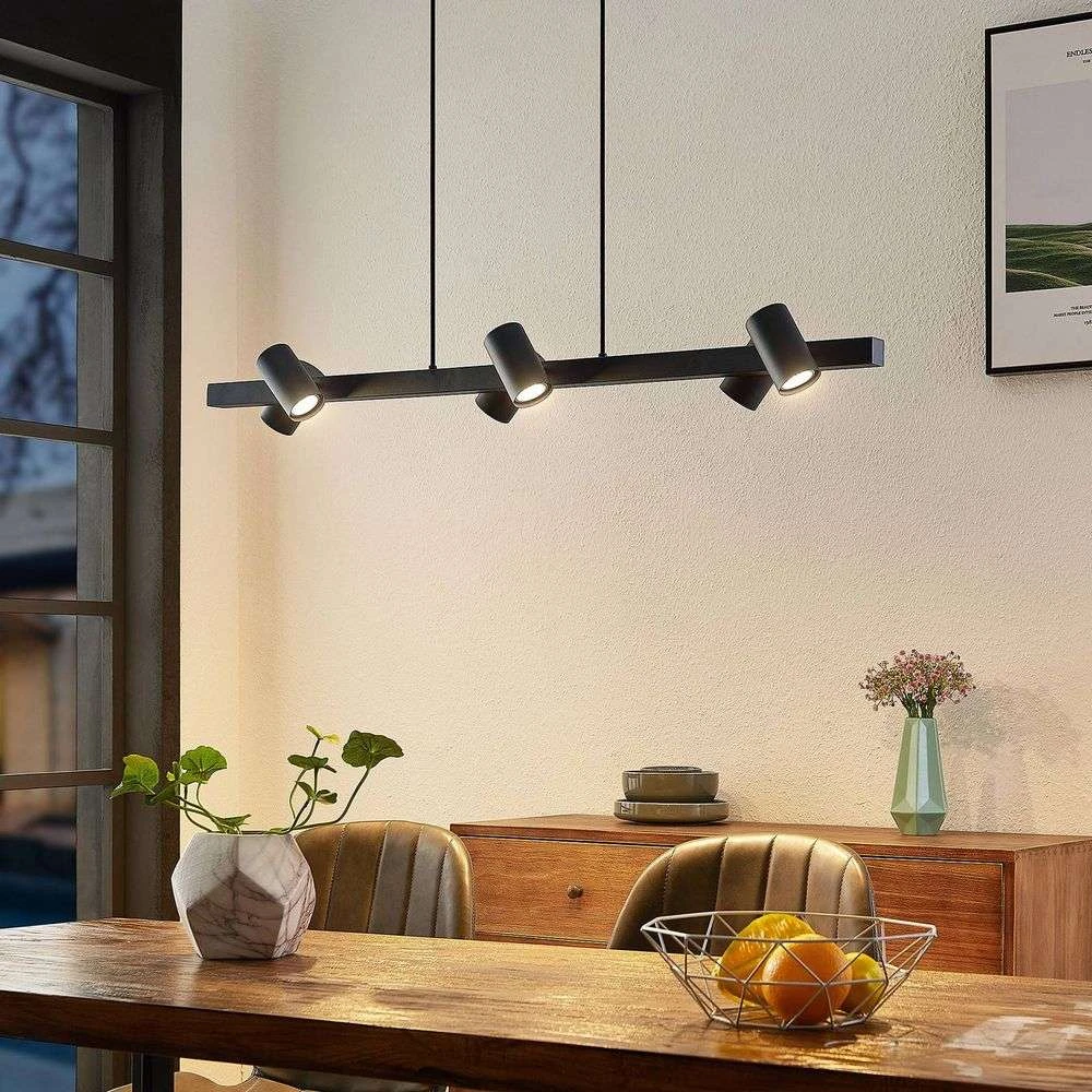 Lindby Savoli Hängeleuchte Deckenlampe Deckenlampe Pendelleuchte Lang Schwarz B-Ware - 4251911703795