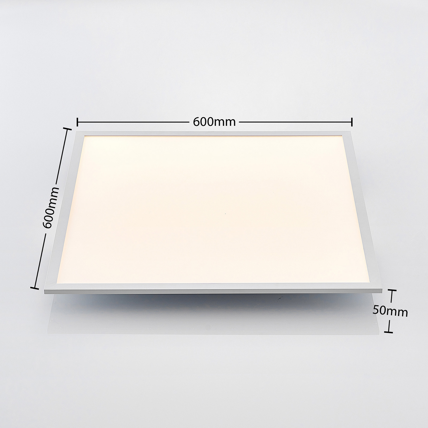 B-Ware Lindby Led Panel Deckenleuchte Raumbeleuchtung Quais Aluminiumrahmen Weiß Quadra