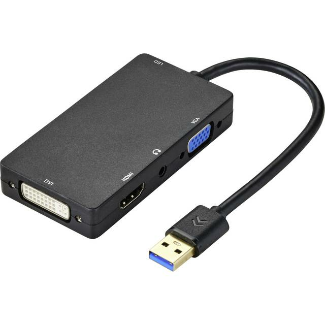 Renkforce Externe Grafikkarte USB 3.2 Gen 1 HDMI DVI VGA