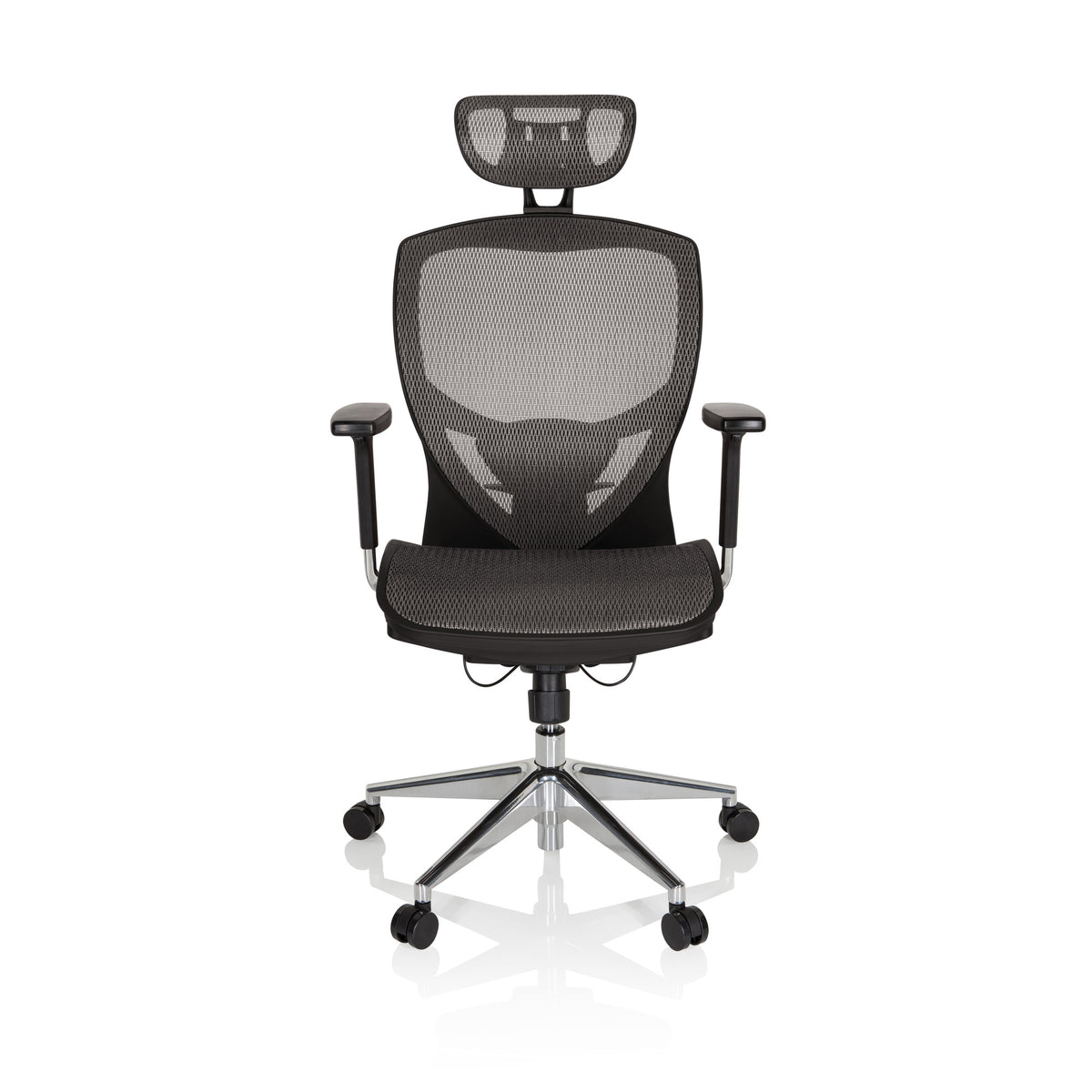 hjh OFFICE Bürostuhl Chefsessel Stuhl VENUS ONE Netzstoff silbergrau Armlehnen - 4260182534519