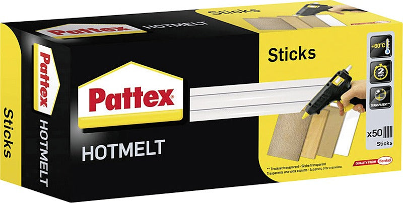 Pattex PTK1 Heißklebesticks 11x200mm Transparent 1000g Silikonfrei 2 STÜCK