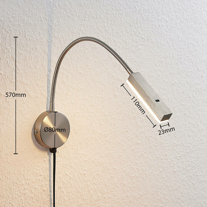 Lindby Flexarm-LED-Wandleuchte Samari mit Bewegungssensor Wohnzimmerleuchte LED